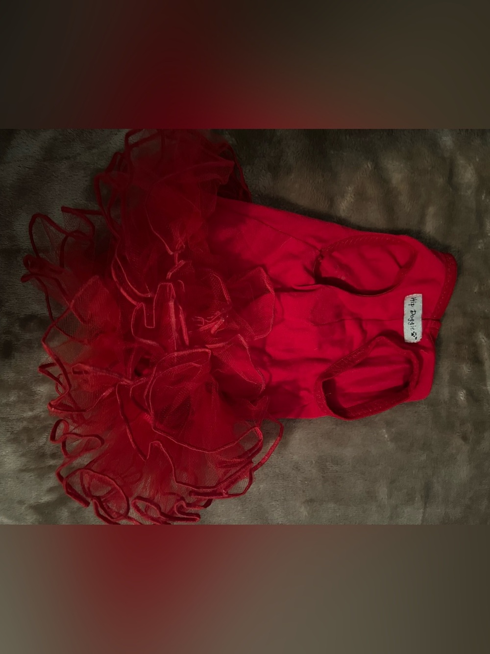 Small Red Ruffle Tutu Dog Dress - Picture 2 of 2